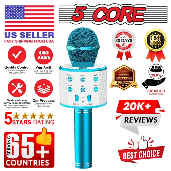 5 microphone sans fil sans fil Karaoke Mic avec haut-parleur 3 en 1 portable Bluetooth Microfono In