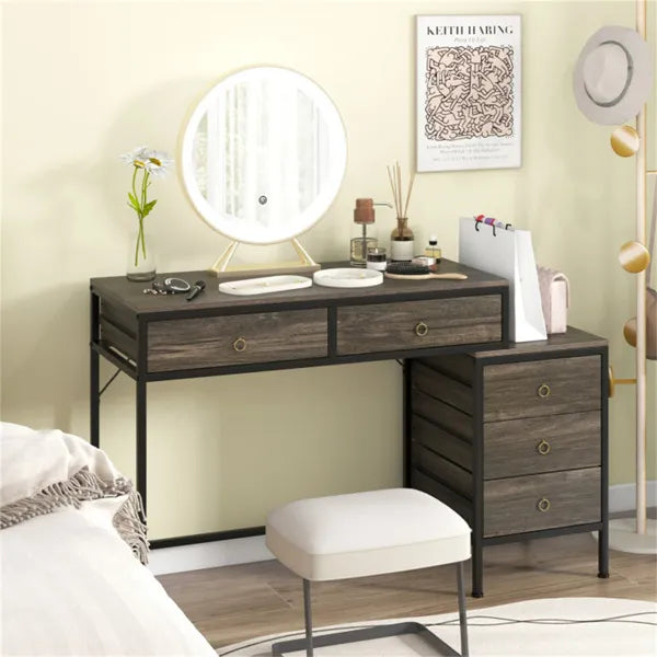 Accueil Bureau Bureau double bureau avec 5 tiroirs de rangement