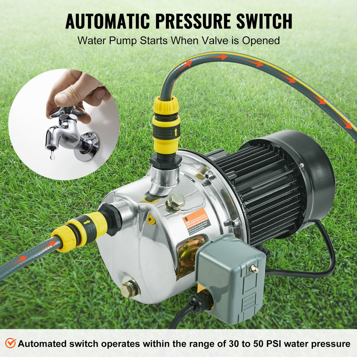3/4HP SUS304 Pompe à jet de puits en acier inoxydable