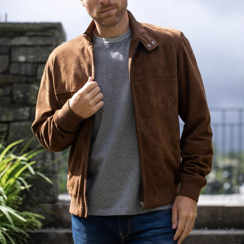 Homme Casual Automnehiver Retro Veste doublée de suede