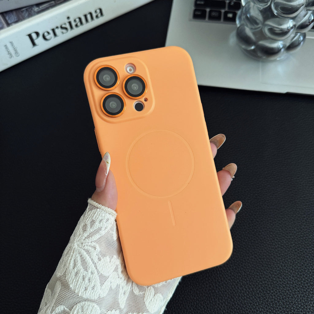 Boîtier de téléphone magnétique en silicone liquide de couleur solide