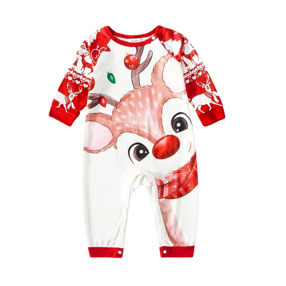 Mode Casual Christmas Print Maison Porter l'enfant parent Set