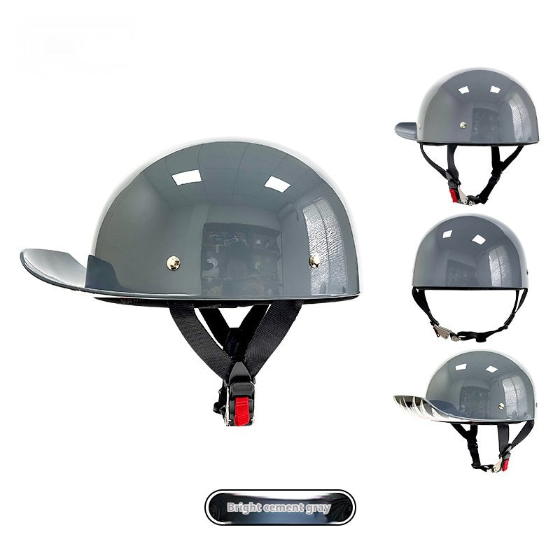 Casque Rétro Voiture électrique Femme Grande Chapeau Batterie Voiture d'équitation Casque universel