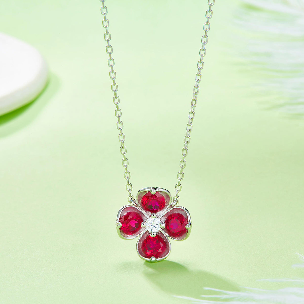 S925 Collier de trèfle en argent sterling