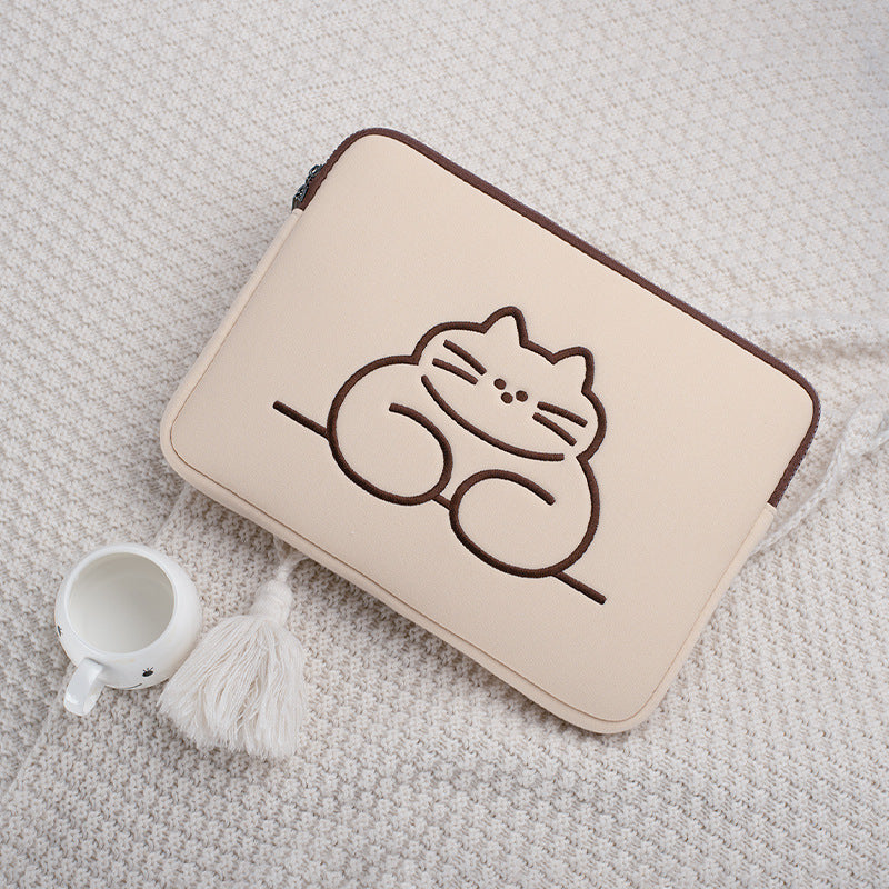 Sac de liner d'ordinateur pour ordinateur brodé mignon