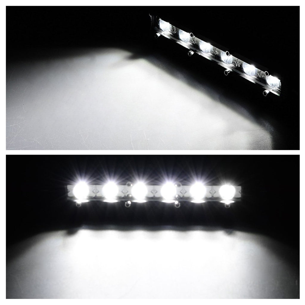 7in LED Light Bar Single Row Spot Lights 18W Ultra mince lumière de travail droite pour Tr