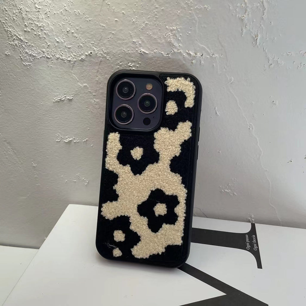 Japon Coréen en peluche d'hiver Broderie Sun Flower Soft Case IPhone