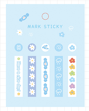 Stickers Index de notes douces Tente à main marquée PVC Notes d'étude