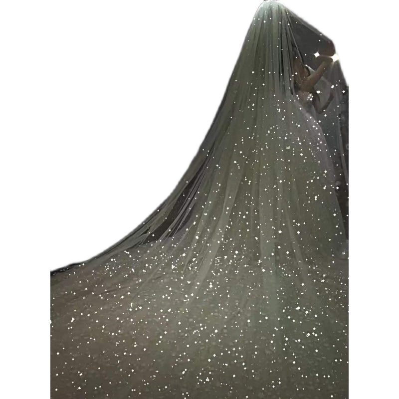 Starry Sky Sparkling Veil Tête de mariée double-layer