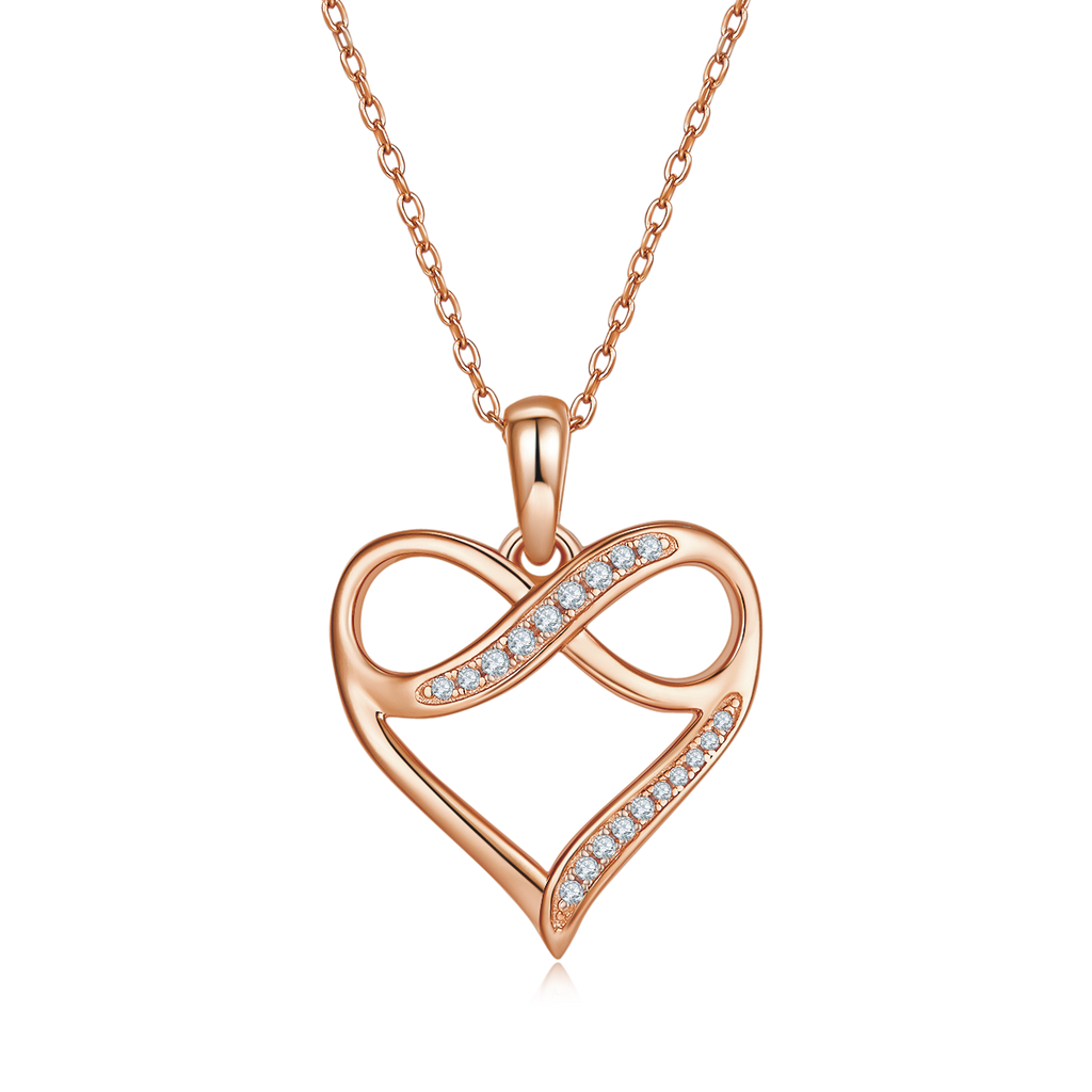 4g S925 Argent Sterling Moissanite Infinity Collier de coeur 45cm 19 pendentif en pierre avec GRA