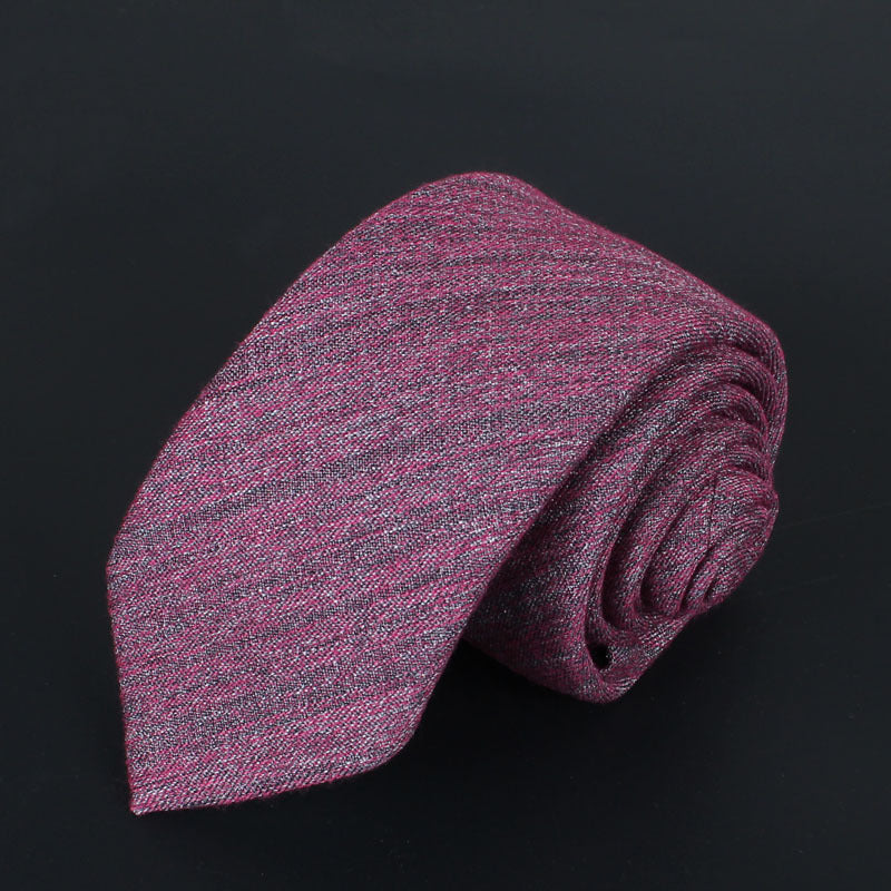 Solide Couleur Coréen Style Narrow Coton Homme 6cm Formel Porter Affaires Casual Mariage Tie