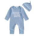 Ensemble de deux pièces pour bébé à chapeau onesie brodé à lettre