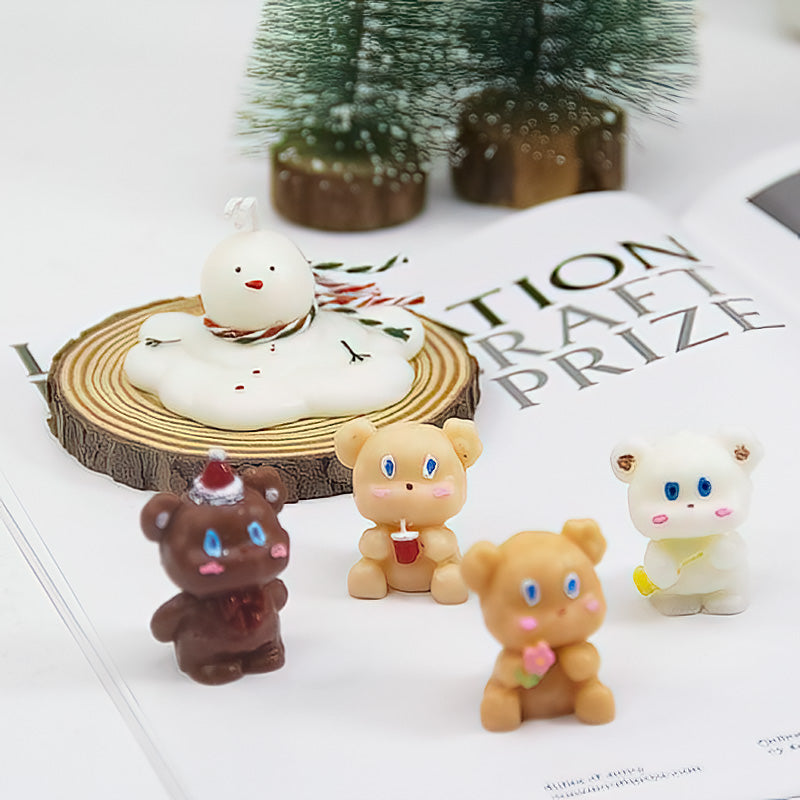 Bougie d'ours mignon Cake DIY Anniversaire Aromathérapie Bougie Silicone Moule de cuisson