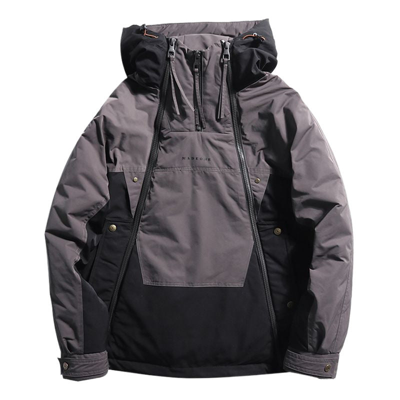 Double Zipper Design Trendy Casual Down Niche veste chaude