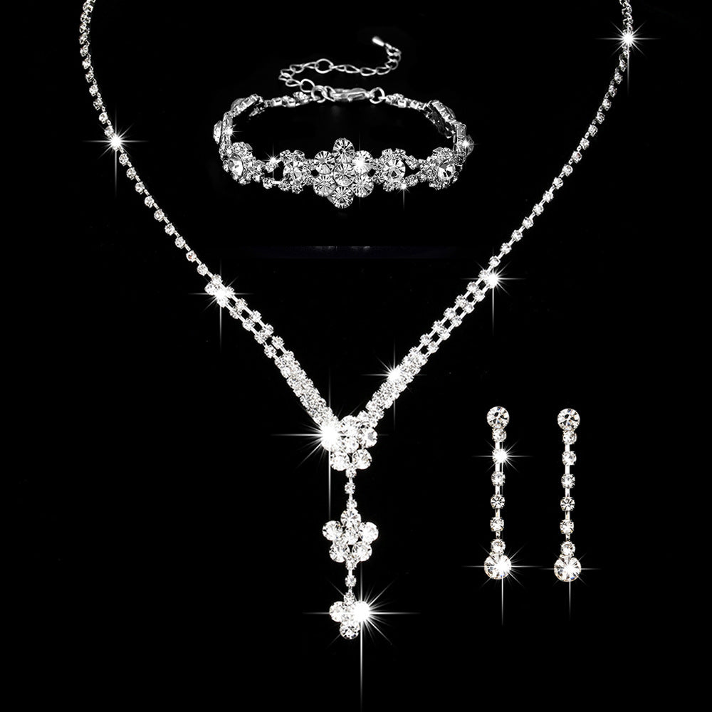 Ensemble de bijoux Y-Drop CZ 3Pcs pour femmes