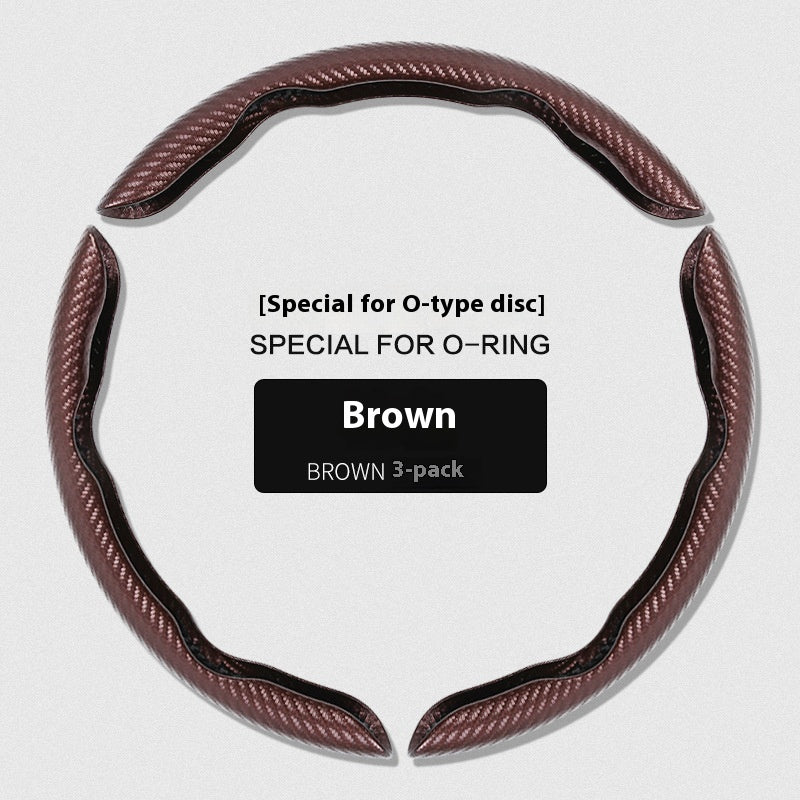 Couverture de roue de direction Sweat-absorbent Suede Carbon Fiber Pattern Couverture de protection