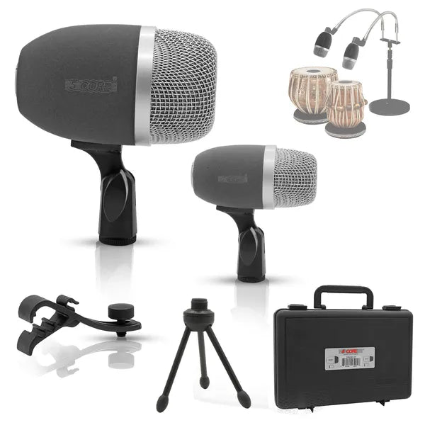 5 Core Tabla Mic Indian Instrument Microphone Set pour Bayan & Dayan Dholak Uni-directionnel