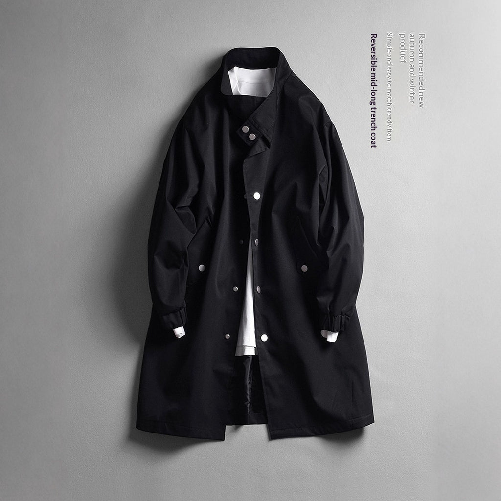Manteau de trench à manches simples pour hommes