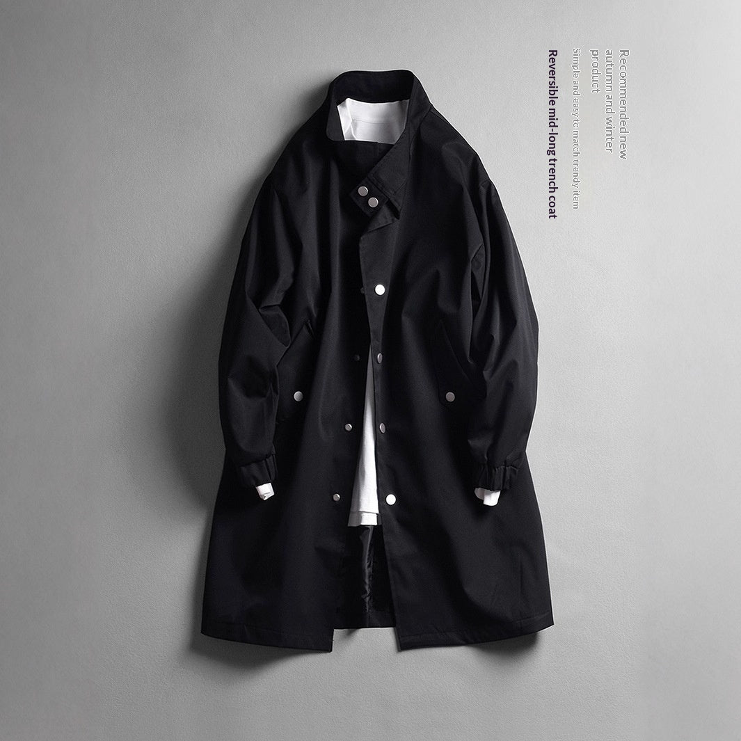 Manteau de trench à manches simples pour hommes