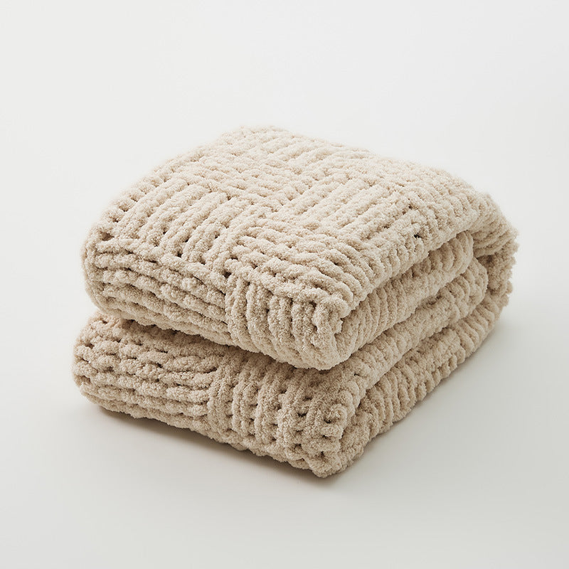 Cozy Blanket Maison Coiffé Couleur Solide Couverture