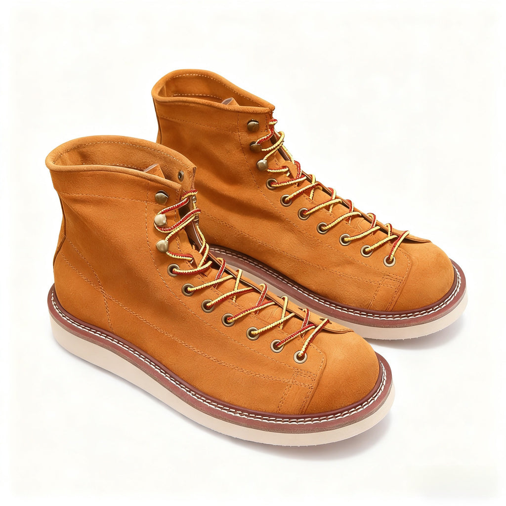 Platform Heightening Vintage Suede Breathable High-Top Work Boots