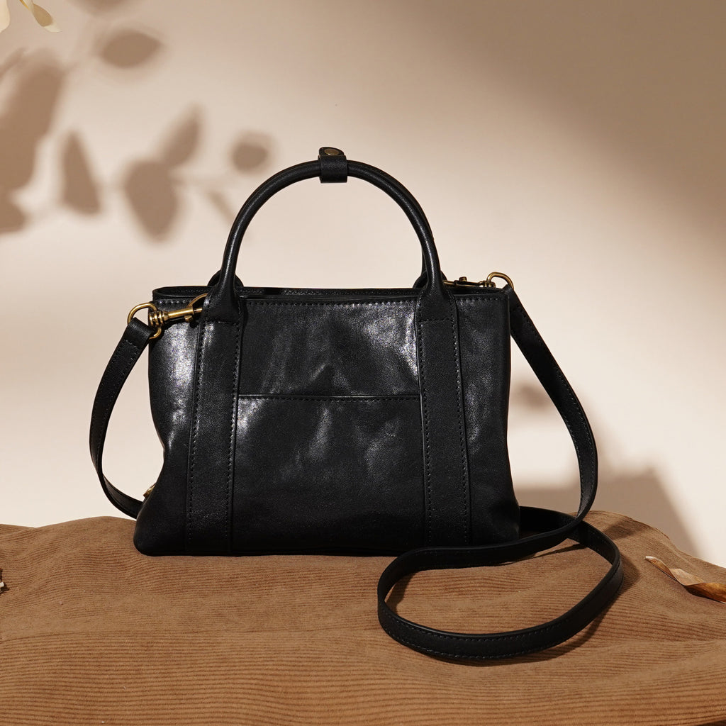 Sac à bandoulière en cuir véritable de grande capacité