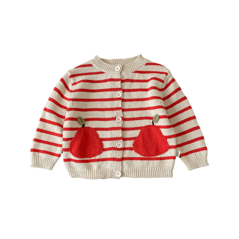 Chandail rayé pour enfants Cardigan à la mode