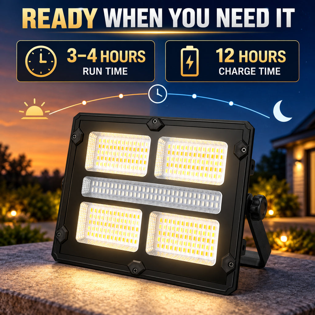 Affichage de batterie rechargeable alimenté par le solaire Type C LED Lumière de déluge W885 3 Mouvement variable S