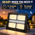 Affichage de batterie rechargeable alimenté par le solaire Type C LED Lumière de déluge W885 3 Mouvement variable S