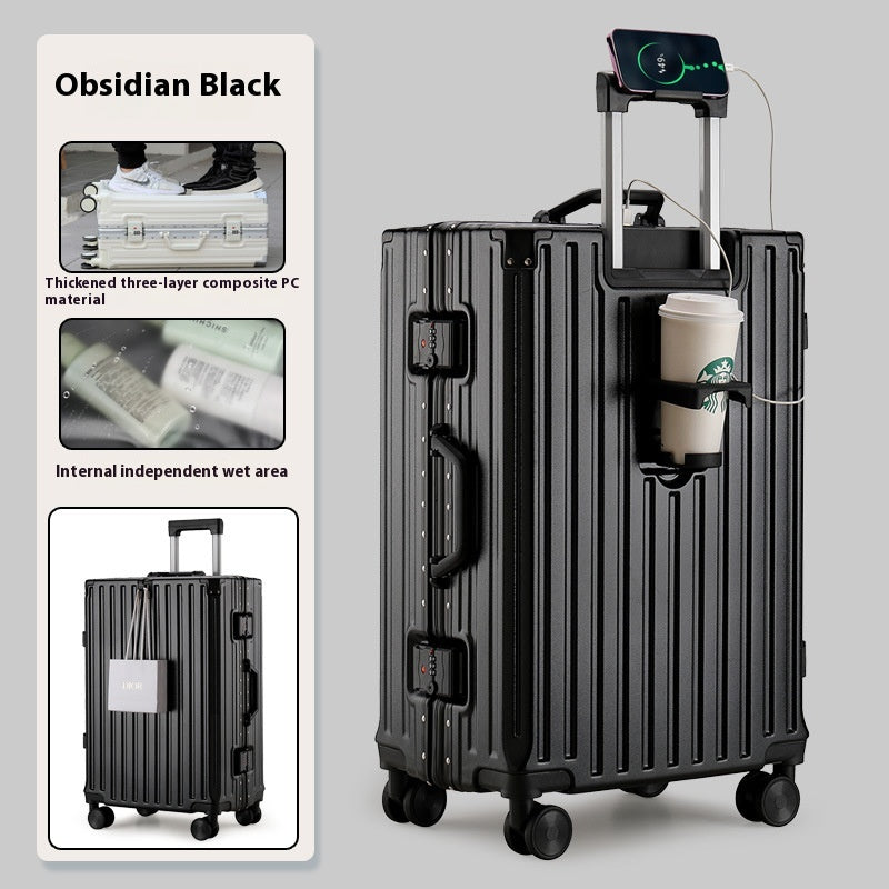Grande capacité Travel Aluminium Frame Password Bagage