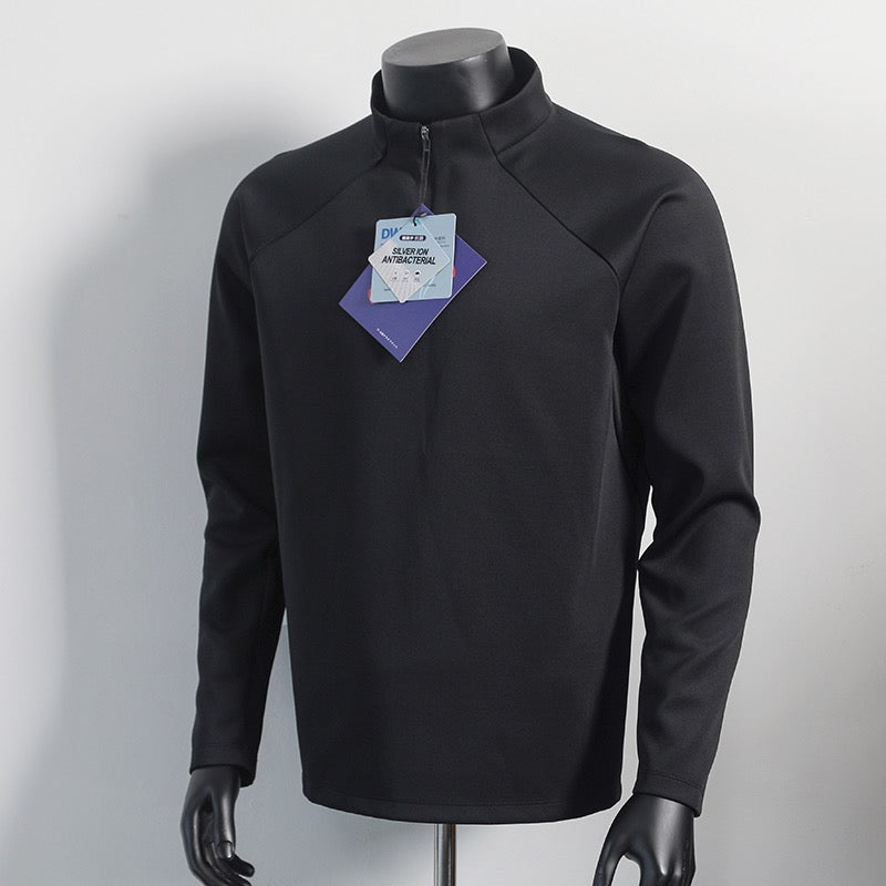 Pull à manches longues thermique en col de mock pour hommes