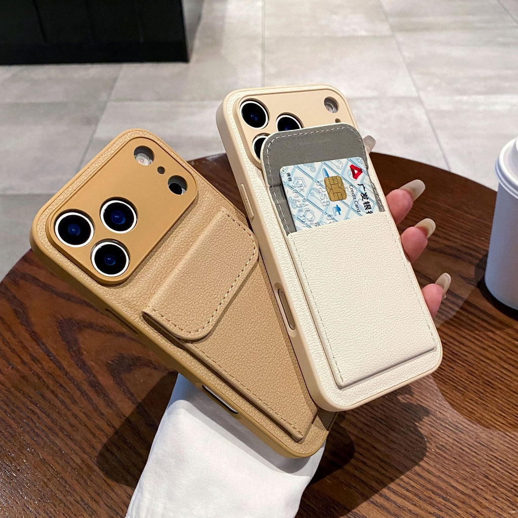 Porte-cartes en cuir clair Étui téléphonique