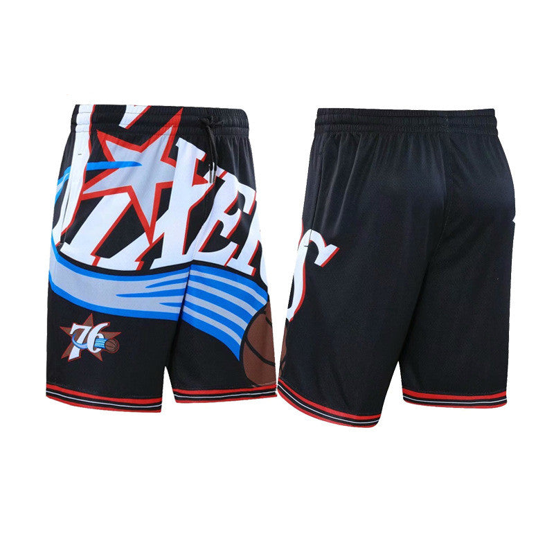 Basketball rétro de 76 personnes en plein air Sports Plage Casual Loose Respirant Trendy Fas