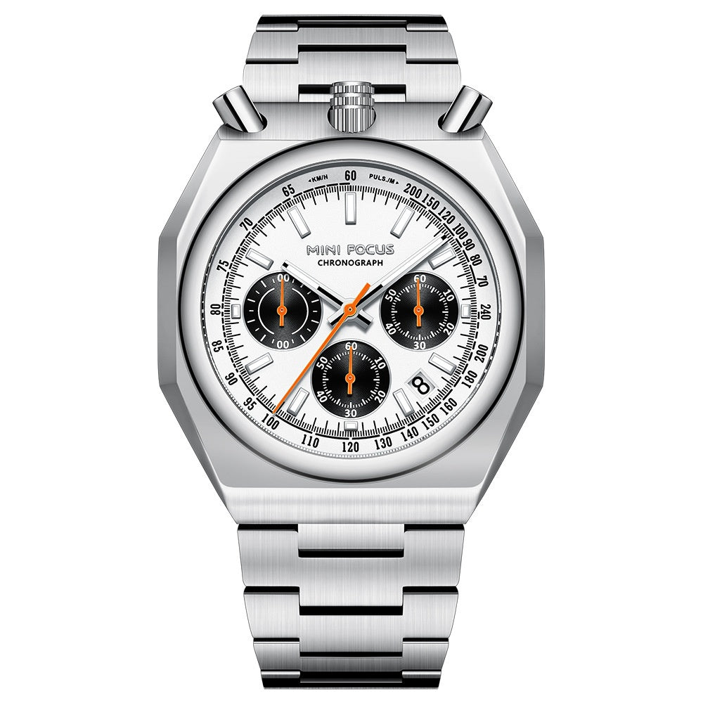 Ceinture en acier pour homme Rétro Montre Quartz multifonction