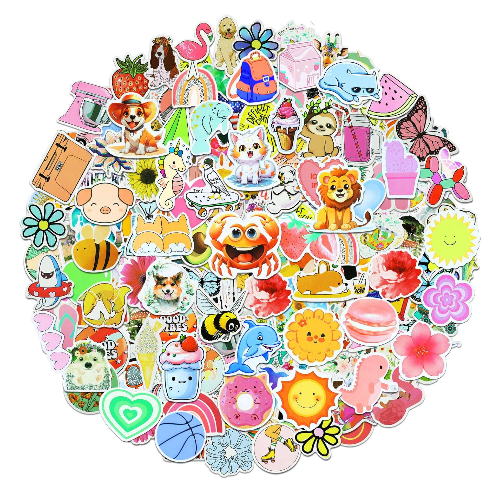 Stickers Style 200 pièces Bricolage décoratif notebook de bagages Etiquette imperméable