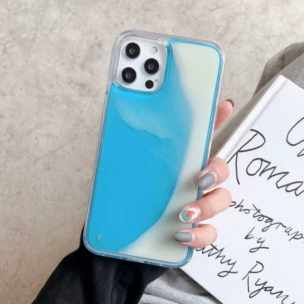 Coque de téléphone en poudre de paillettes lumineuses en plastique