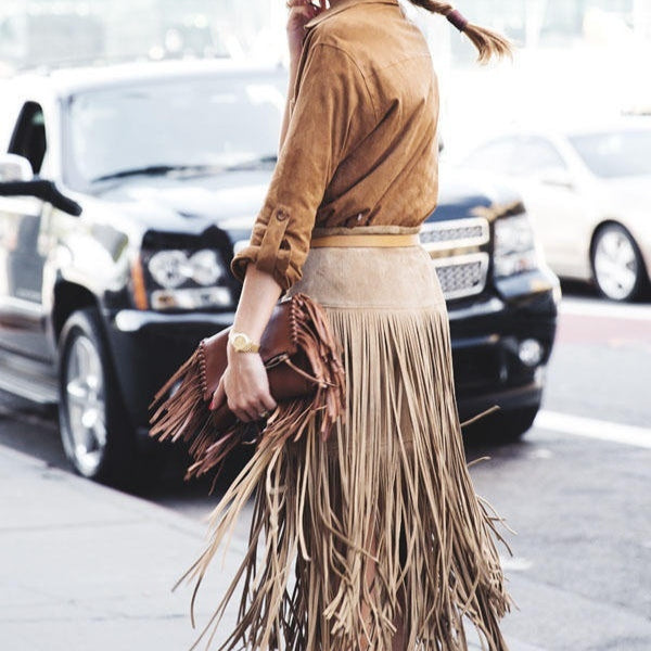 Tasseled Midi Skirt de style européen et américain