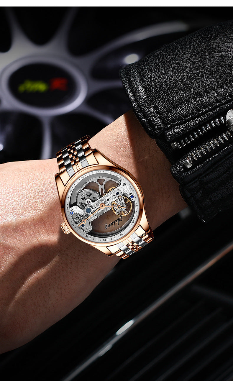 Cheveux de génération automatique de montres mécaniques Hollow