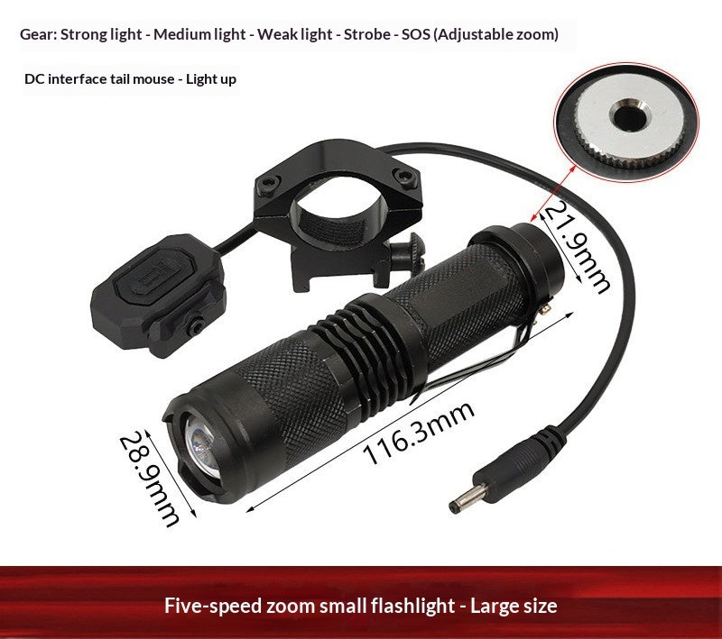 Lampe de poche tactique en alliage d'aluminium avec zoom et lumière de haute intensité