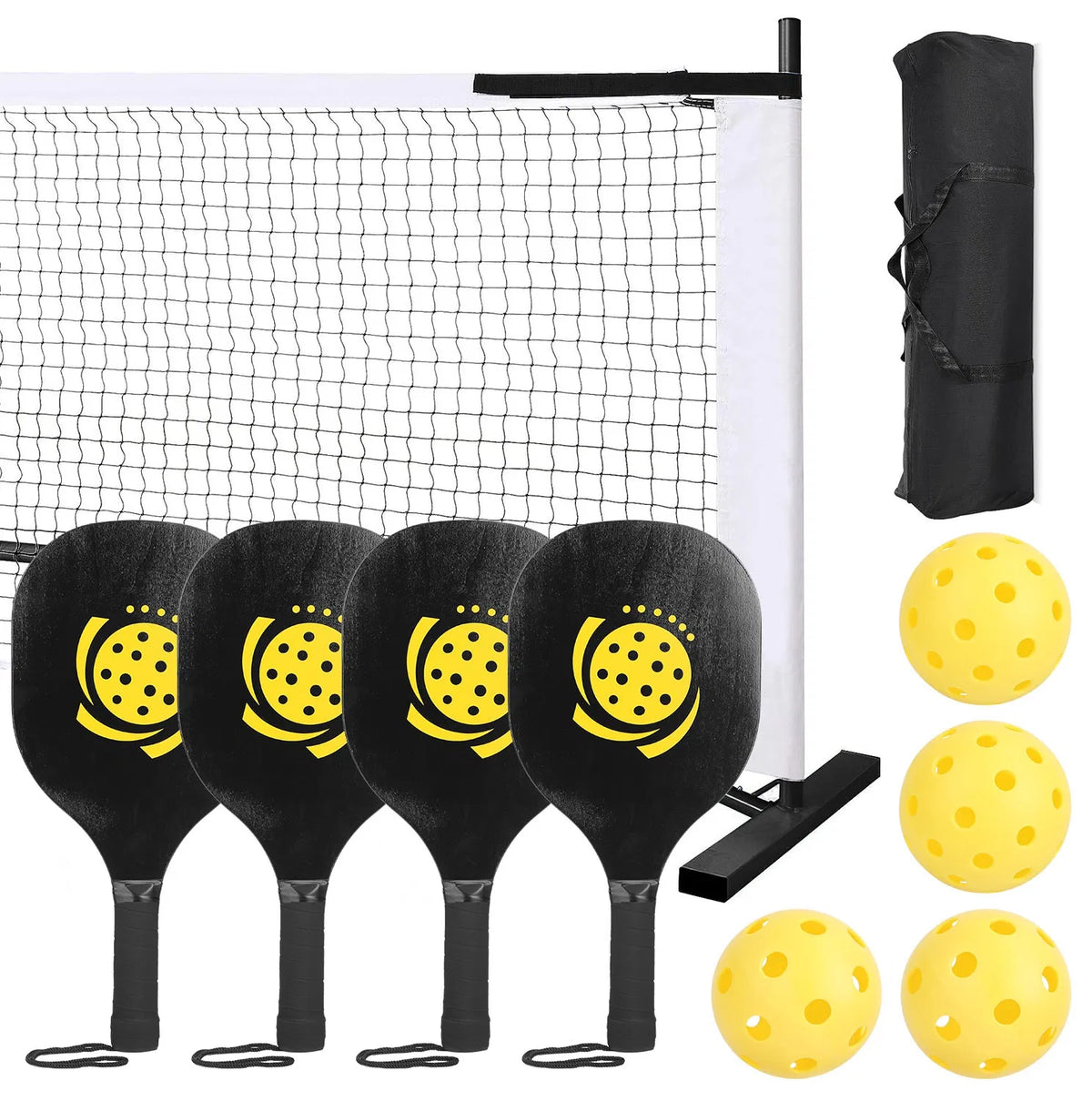 Set de filet de pickleball portable de taille de règlement 22ft Système de filet de pickle avec 4 pickleb