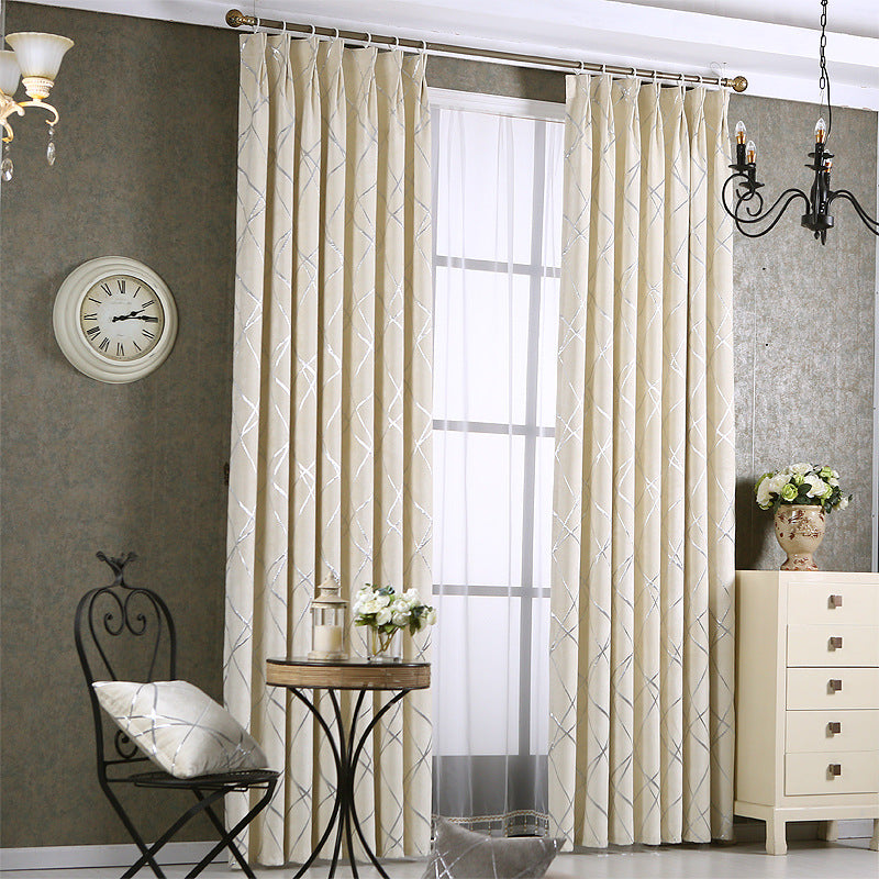Solid Color Simple Moderne Lumière Luxury Living Room Chenille Blackout Rideaux