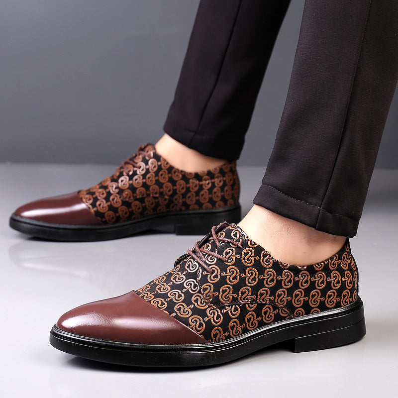Chaussures en cuir pointu-orteil de style britannique pour hommes