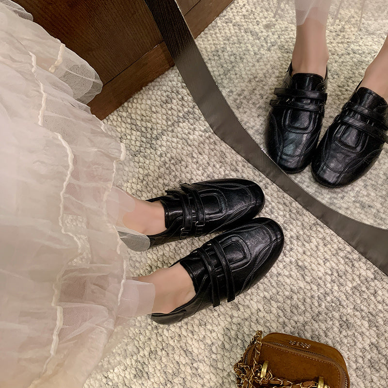 College Style Plat Chaussures en cuir Femmes Printemps Rond Toe Versatile Mary Jane Simple Chaussures F