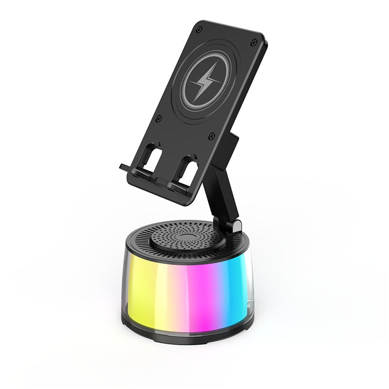 Haut-parleur Bluetooth inductif multifonctionnel Portable pliant et rotant Stand