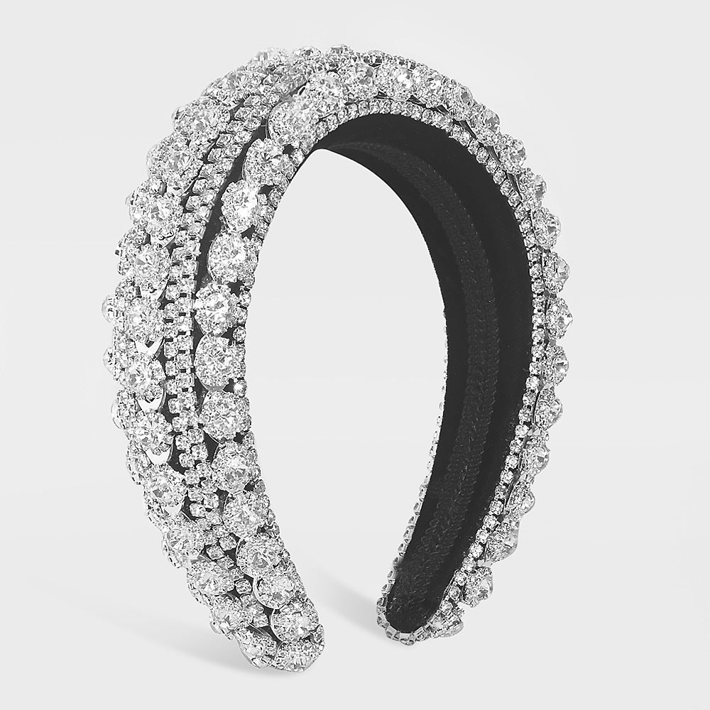 Strass Full Diamond Temperament Headband Mode Large bord baroque accès cheveux en cristal