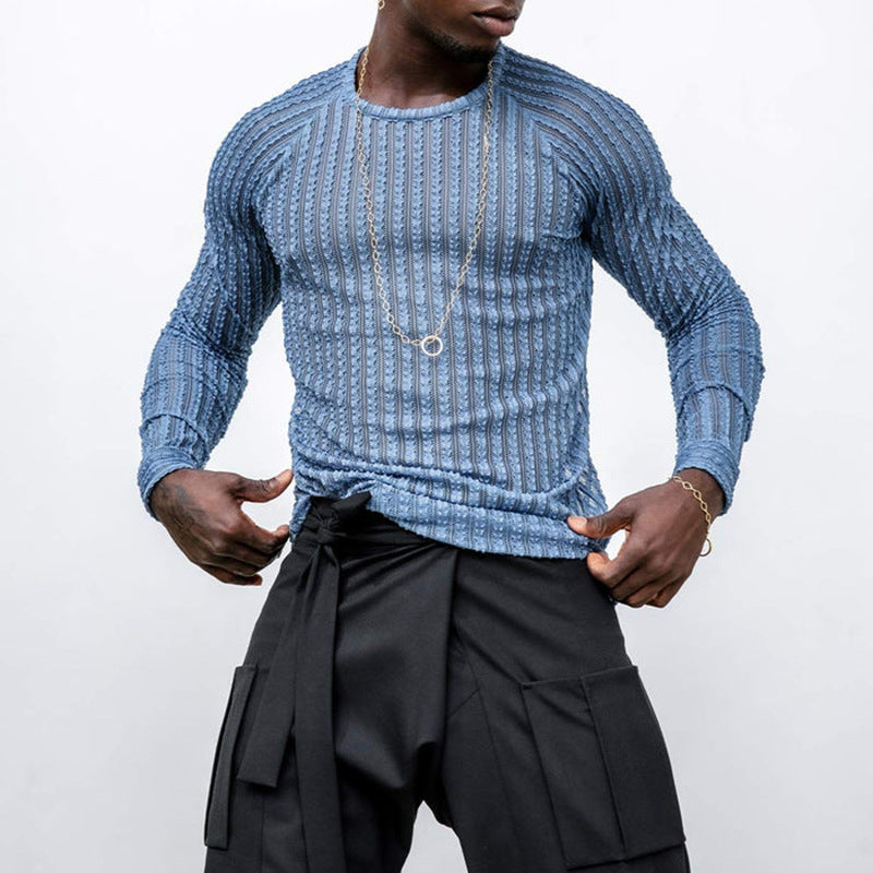 T-shirt à manches longues Texturé d'automne pour hommes