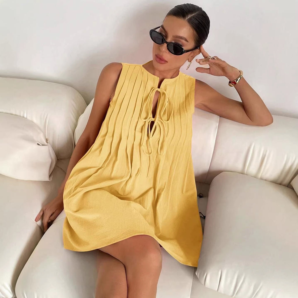 Robe à manches courtes tendance en dentelle pour femmes