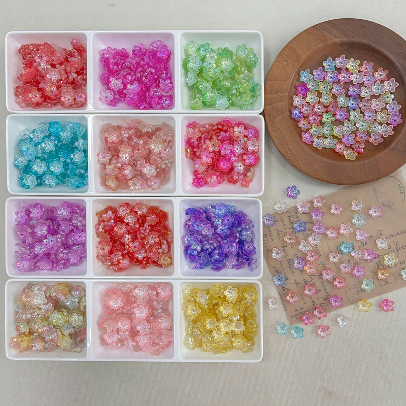 Graduent Perles Cinq-Petales Lumineuses Fleurs Acryliques