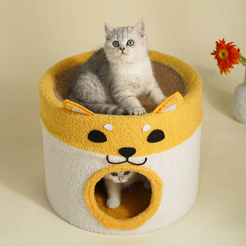 Cadre d'escalade de chat avec lit de chat de style seau