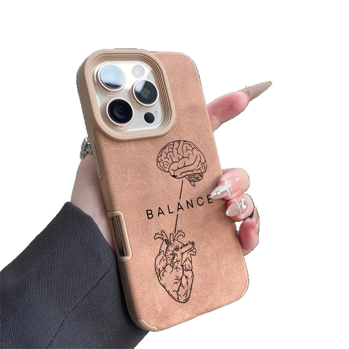 Heart Sketch Printed Fleece Phone Case